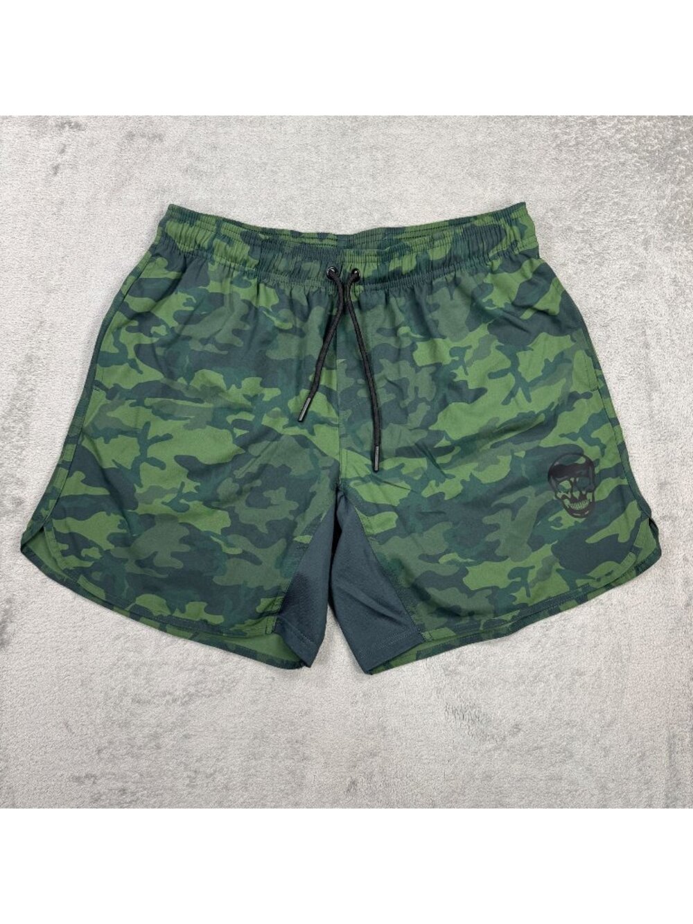 Gymreapers Training Short Forest Camo Mens L Skull Unlined Running Gym Training